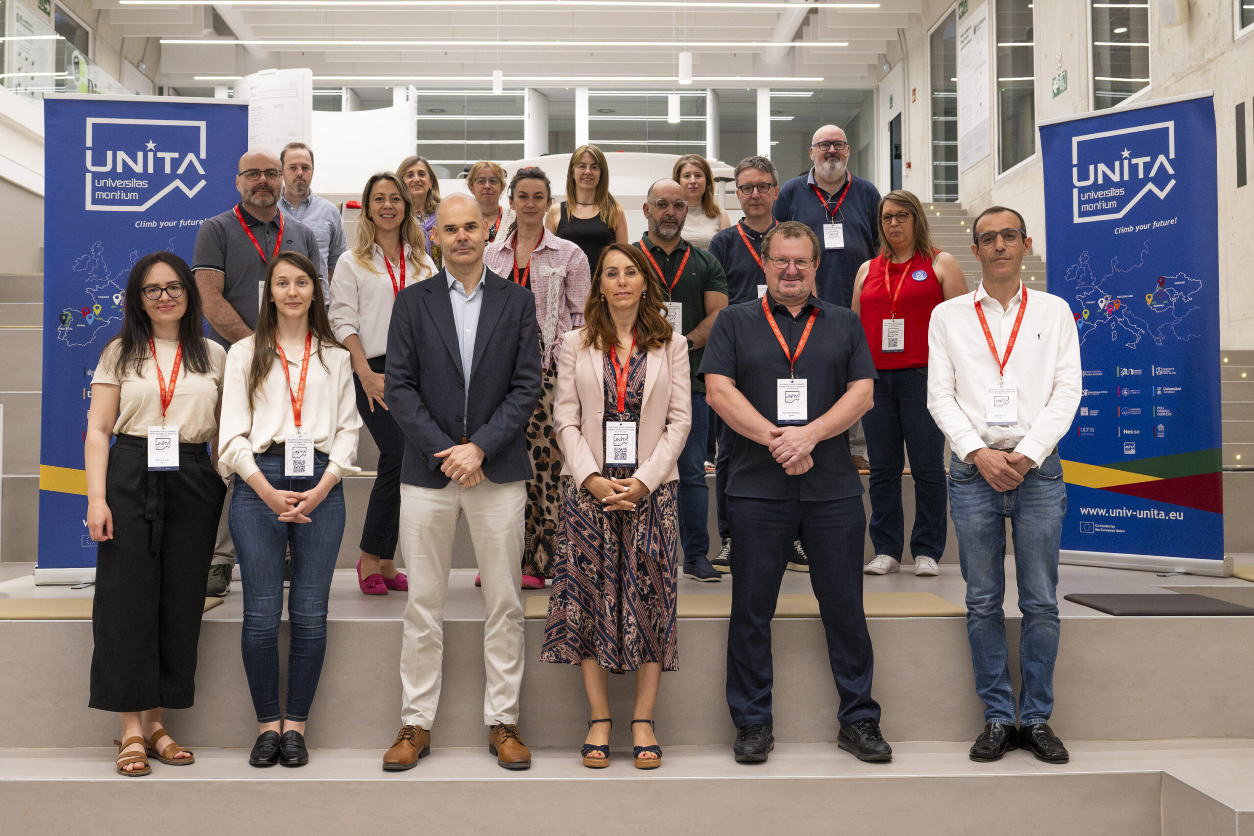Participants in the Building a UNITA Common Model for Service Redesign workshop pose for a group photograph at UPNA.