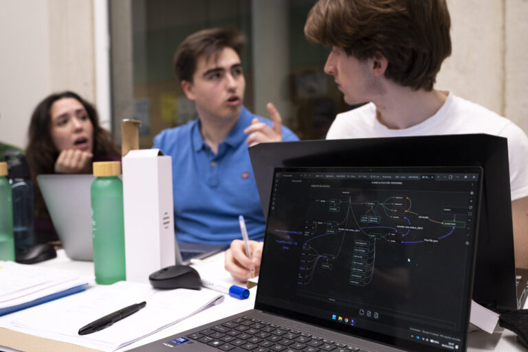 Students during a challenge
